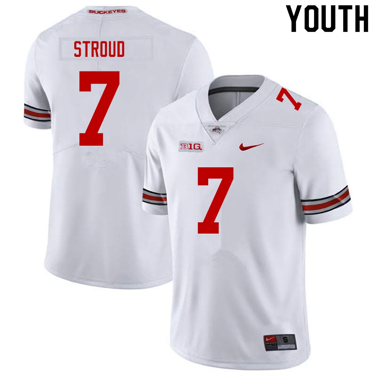 C.J. Stroud Ohio State Buckeyes Youth NCAA #7 Nike White College Stitched Football Jersey BGB5156CY